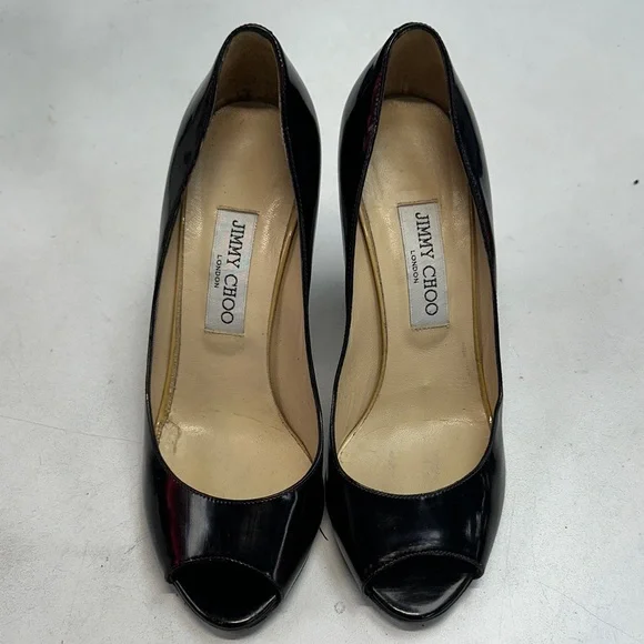 Jimmy Choo Black Patent Leather Wedges size 38 (7.5) - Picture 8 of 10